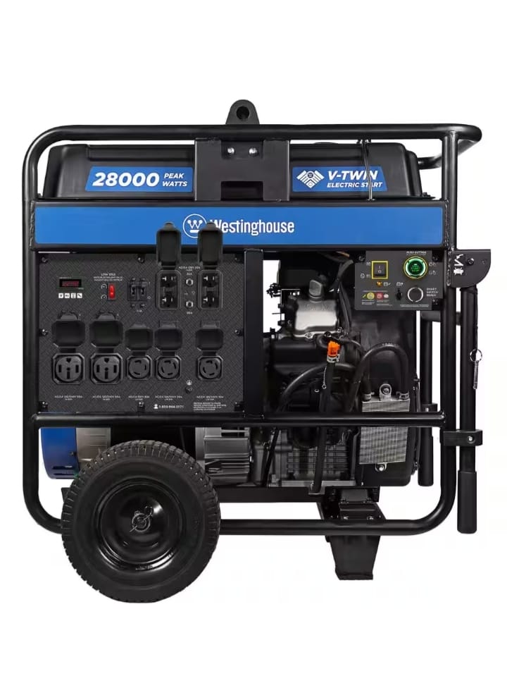 28,000/20,000-Watt Gas Powered Portable Generator with Remote Electric ...